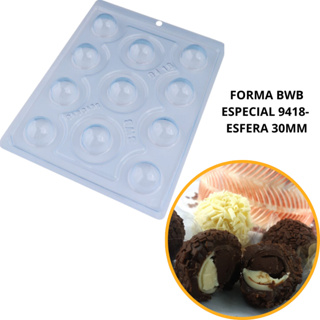 1~4 forma para chocolate bwb com silicone (3 partes) 9418 - Esfera de 30mm  20g (Conjunto)// em Oferta na Shopee