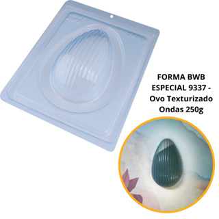 1~4 Forma BWB Com Silicone (3 partes) Para Chocolate Cód. 9337 - Ovo Texturizado Ondas 250g. Páscoa em Oferta na Shopee