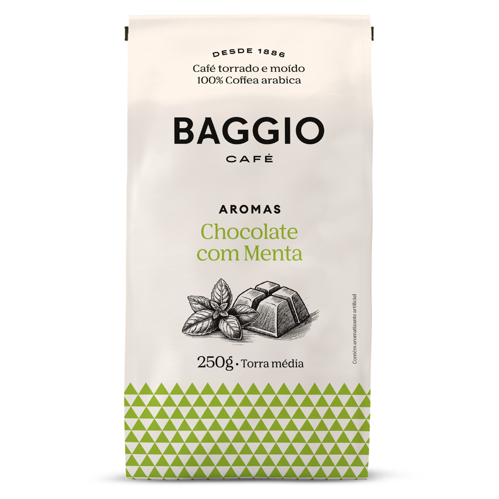 Baggio Café Café Torrado E Moído Aroma De Chocolate Com Menta 250G em Oferta na Shopee