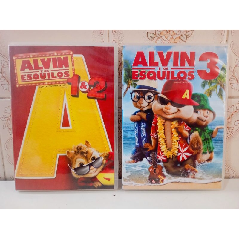 Dvd Desenho Coleção Alvin E Os Esquilos 1, 2 E 3 - Originais