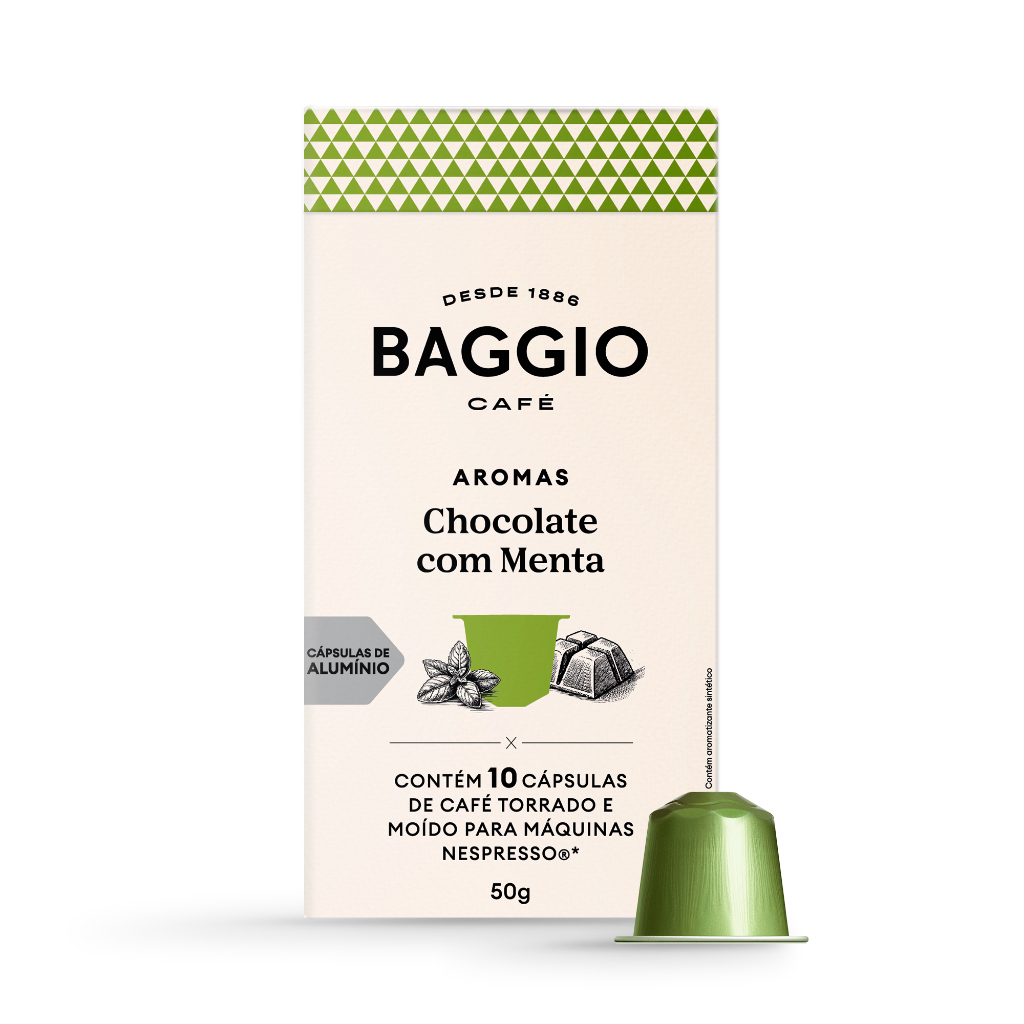 Baggio Café Cápsulas De Café Aroma Chocolate C/Menta Compatível Com Nespresso Contém 10 Cápsulas em Oferta na Shopee