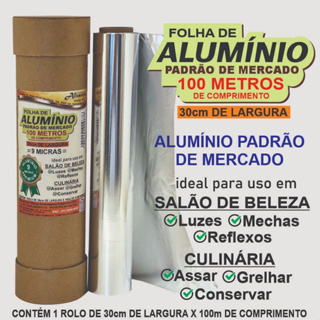 Rolo de papel alumínio 30cm 100m de comprimento. em Oferta na Shopee