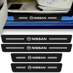 Kit 4 Peças Adesivo Soleira de Porta Carro Modelo Compatível Com Nissan Proteção Anti Arranhões