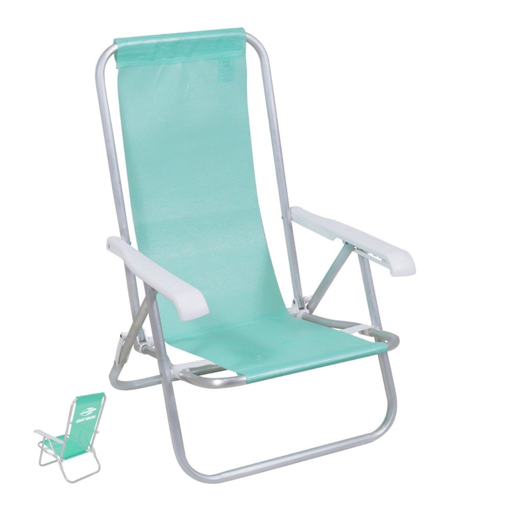 Cadeira de Praia Reclinável 4 Posições Alumínio Lazy Sannet Verde Mormaii - 023068 Belfix