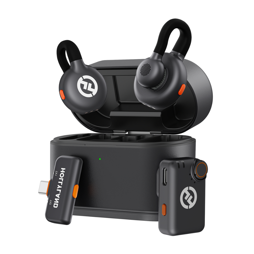 Microfone Hollyland Lark M2s Mini Combo Duo Sem Fio Preto - Audio