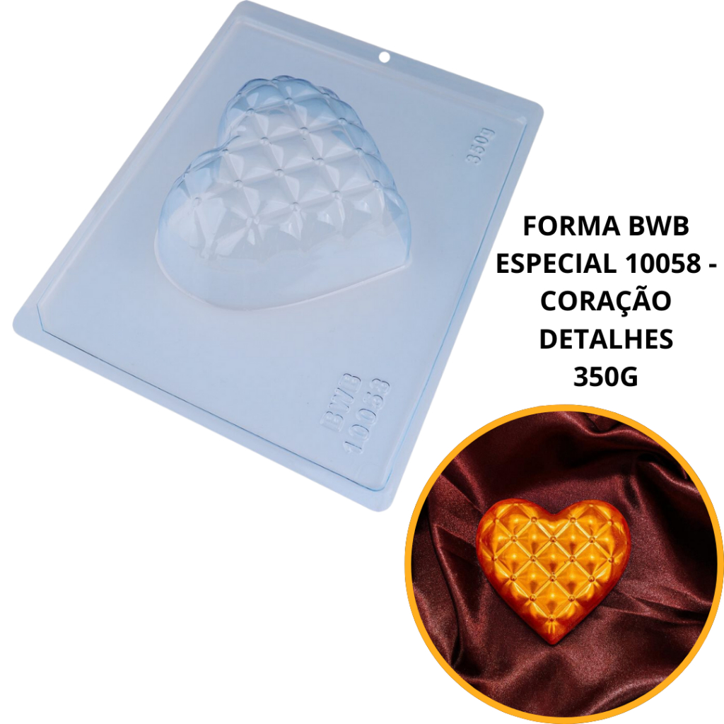 forma bwb com silicone (3 partes) cod 10058 - Coração Detalhes 350g em Oferta na Shopee