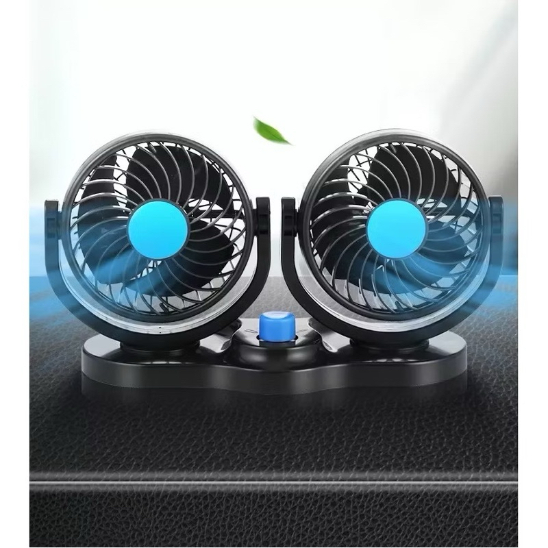 Ventilador De Cabeça Dupla Do Carro Veículo Automóvel Dc 12v/24v Rotação 360°-envio imediato