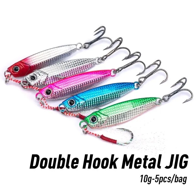KIT COM 5 UN ISCA ARTIFICIAL SLOW JIG/ MICRO JIG JUMPING/ JIG METAL - MODELO SARDINHA/ SARDELE