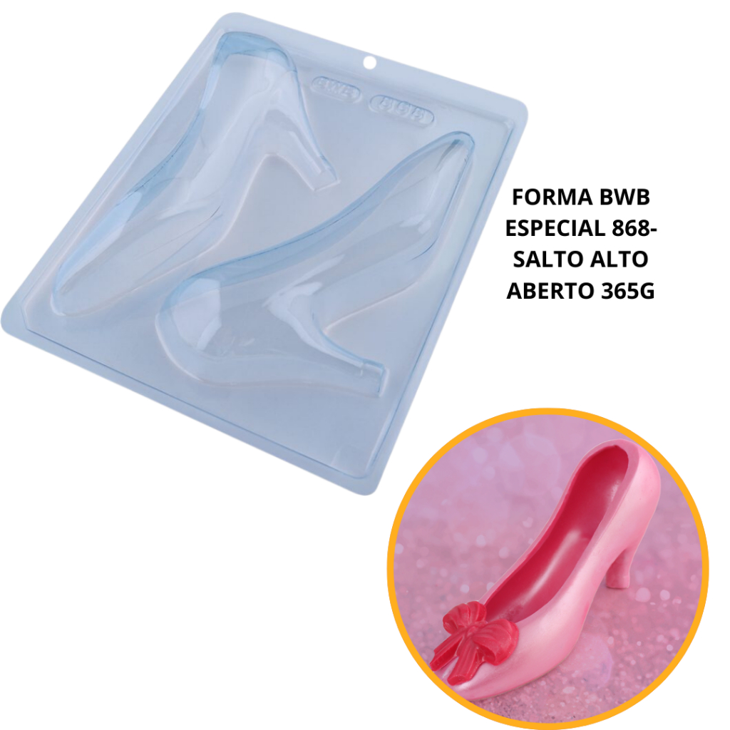 1~4 forma bwb com silicone (3 partes) cod 868 - Salto Alto Aberto 365 g (Conjunto) (CHOCO) em Oferta na Shopee