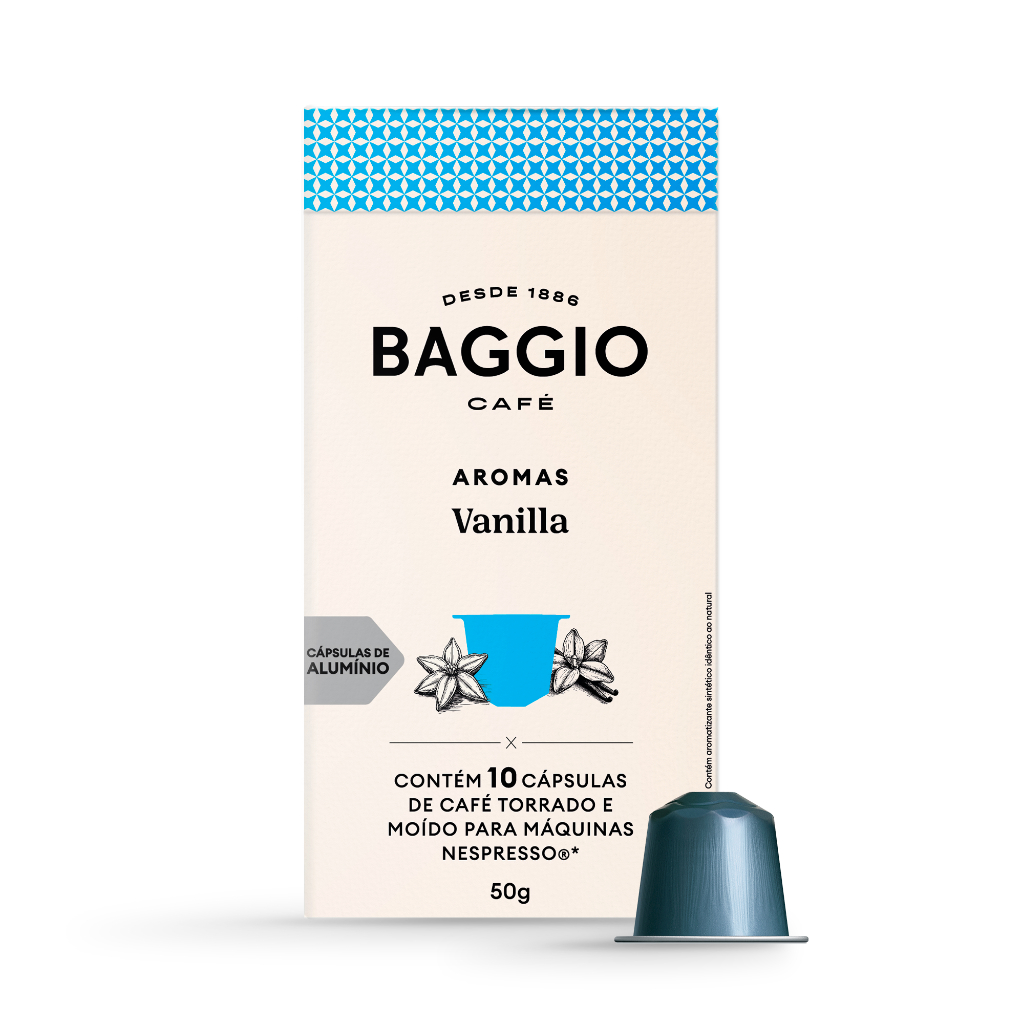 Baggio Café Cápsulas De Café Aroma Vanilla Compatível Com Nespresso Contém 10 Cápsulas em Oferta na Shopee