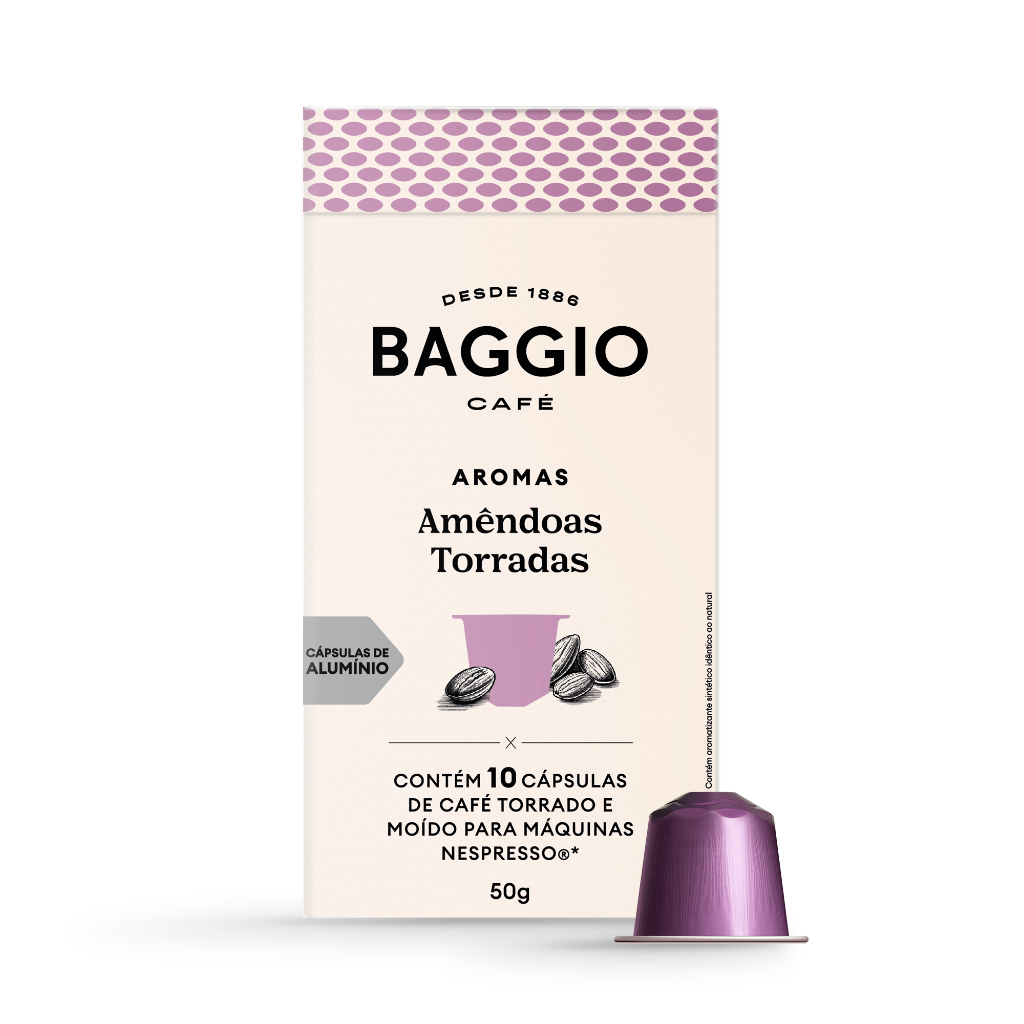 Baggio Café Cápsulas De Café Aroma Amêndoas Torradas Compatível Com Nespresso Contém 10 Cápsulas em Oferta na Shopee