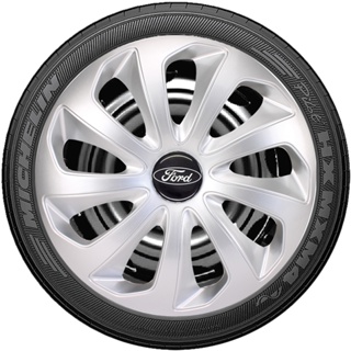 Kit  4 Calotas Esportivas Aro 13 14 Prata Compatível com Ka Fiesta Focus Hatch Sedan em Oferta na Shopee