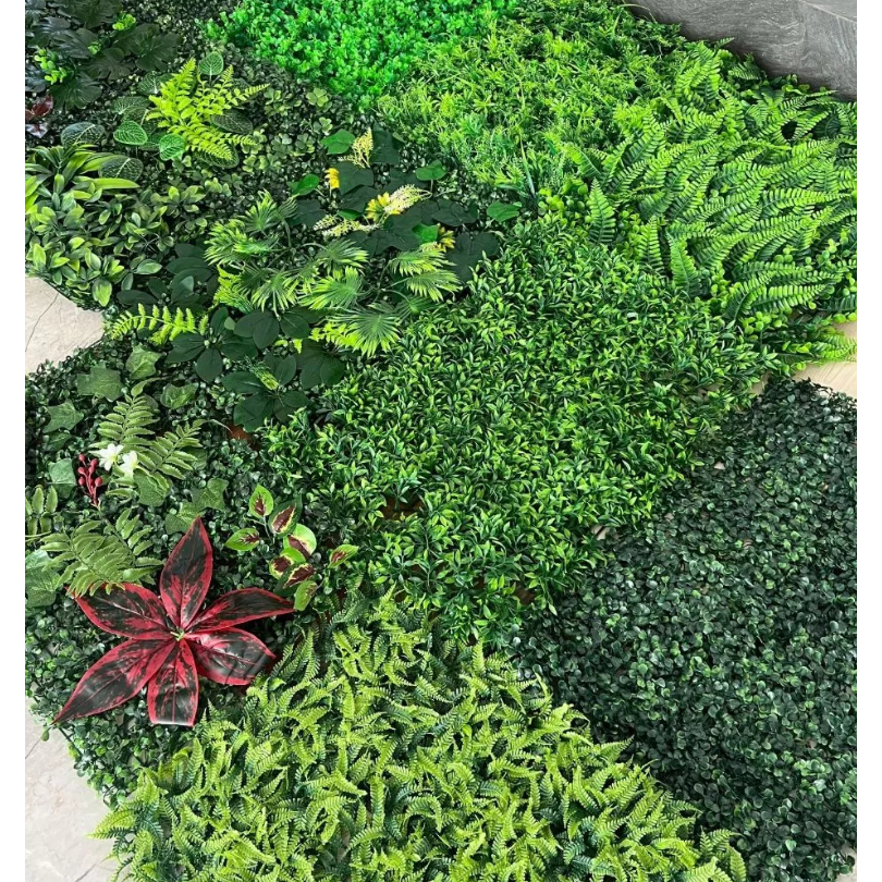 Placa 40x60 Jardim Vertical Verde Planta Flores Artifical Qualidade Lindo Top Luxo Folhagem Buxinho