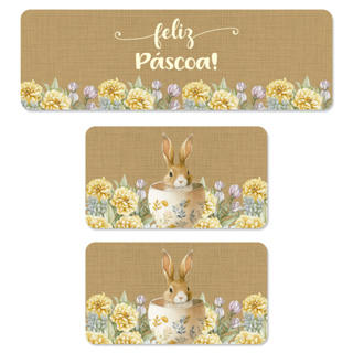 KIT 03 TAPETES PARA COZINHA PASCOAL ANTIDERRAPANTE PÁSCOA COELHINHO E FLORES em Oferta na Shopee
