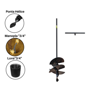 Cavadeira Trado 15cm 4 Facas Cabo Fixo 1m Perfurador Manual + Cabo 50cm em Oferta na Shopee