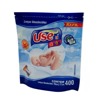 Lenços Umedecido Refil Use It 400 Unidade Higiene Bebe em Oferta na Shopee