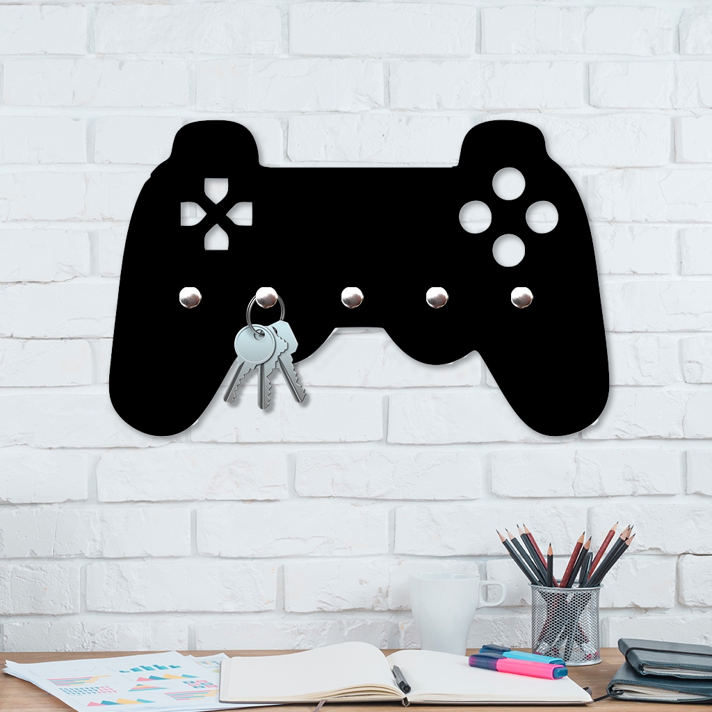 Porta Chaves de Parede Gamer Decorativo em MDF CONTROLE GAME 3 / 3mm