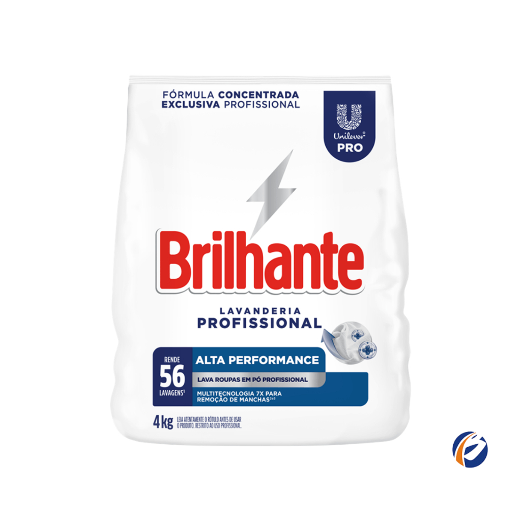 Lava Roupas em Pó Alta Performance 4kg Brilhante - Home & Living
