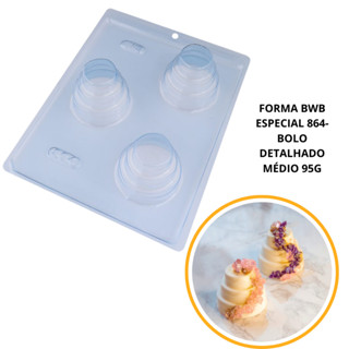 1~4 forma bwb com silicone (3 partes) para chocolate cod  864 - Bolo Detalhado Médio 95g em Oferta na Shopee