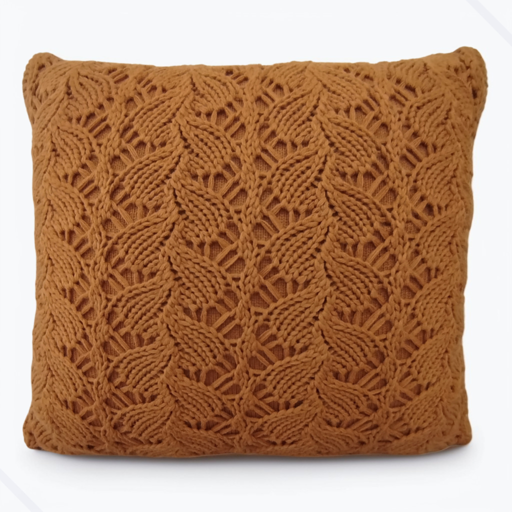 Capa para Almofada Tricô Grossa Lã Forrada Macia 45x45 Decoração Sala Sofá Poltrona Usufruto Tricot z45