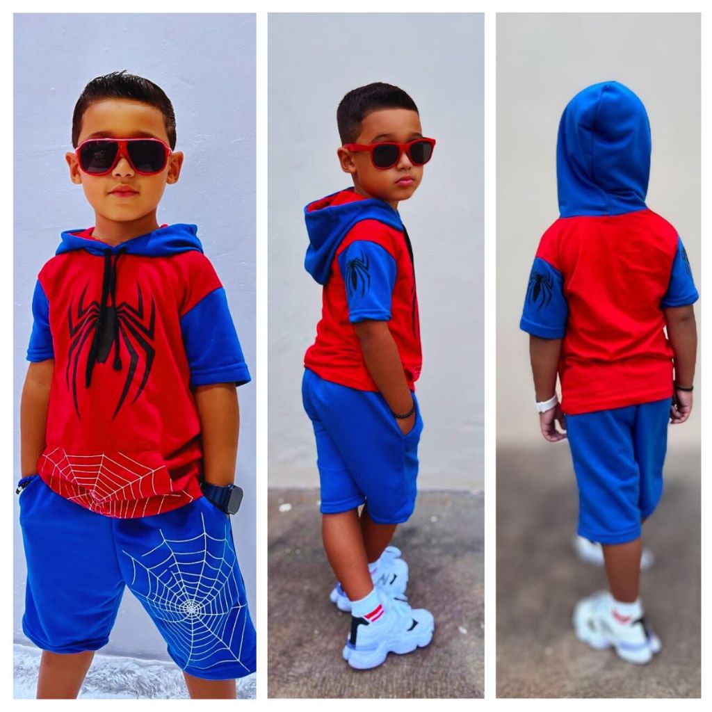 roupa infantil menino do homem - aranha conjunto fantasia de menino super herói