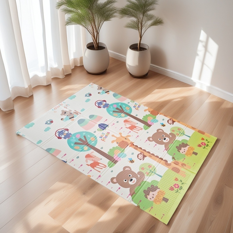 Tapete bebe atividade ginásio bebê Emborrachado Dupla Face Tapete Grosso Bebê com Estampa Educativa para Quarto 1,8x1,2M