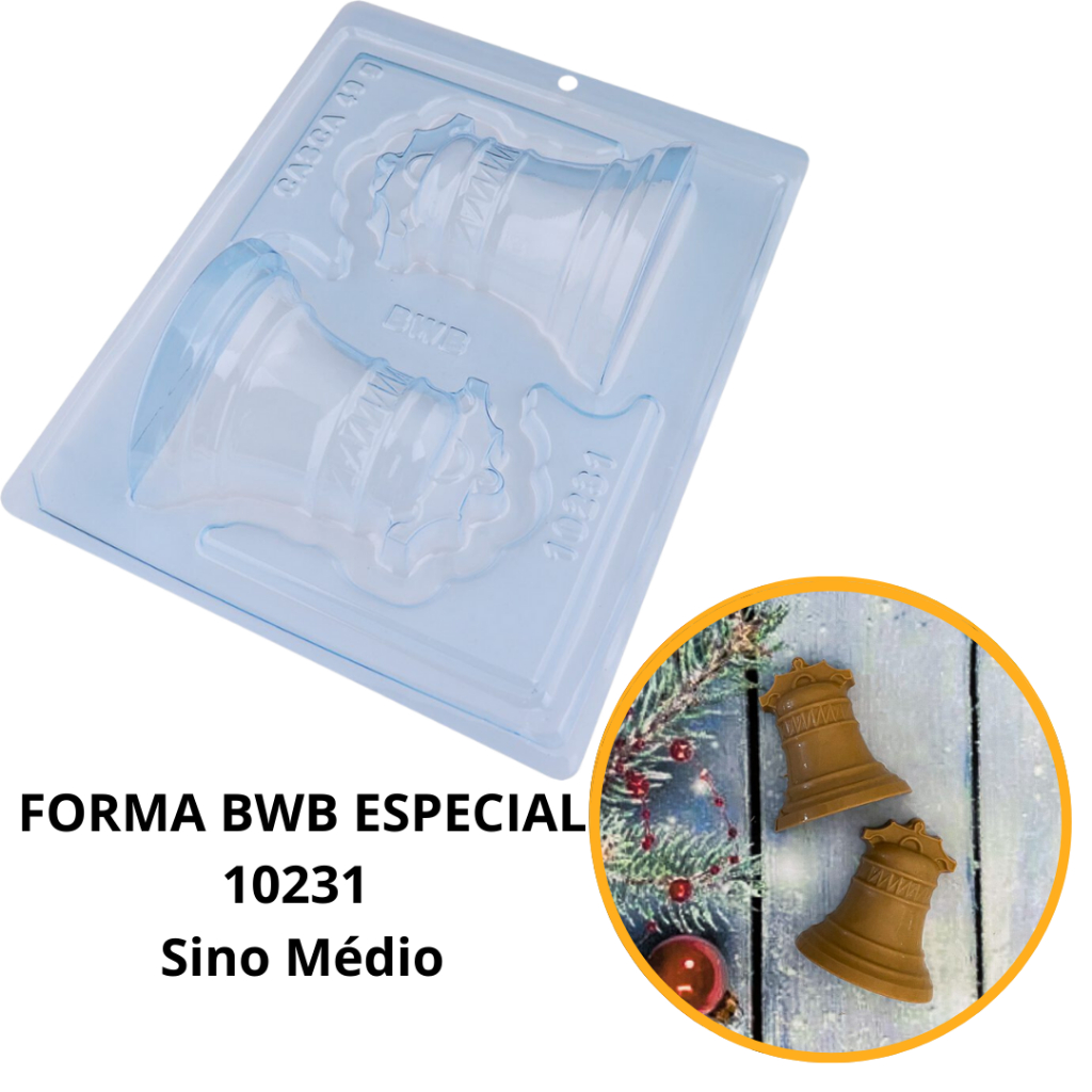 1~4 Forma BWB Sino Médio, Com Silicone (3 partes) Para Bombons de Chocolate E Confeitaria- Cód.10231 - Home & Living