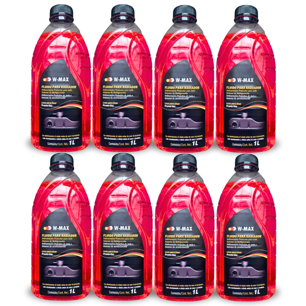 Kit 8 Aditivo Rosa 1L Para Proteção do Radiador Wurth