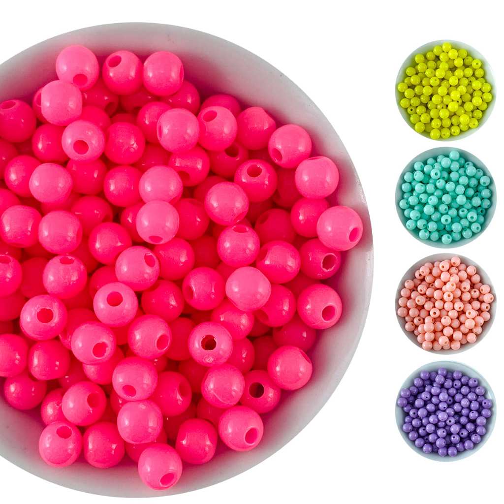 Miçangas 500/300/100 unidades tamanho 6 mm perolas para fazer pulseiras e artesanato em geral em Oferta na Shopee