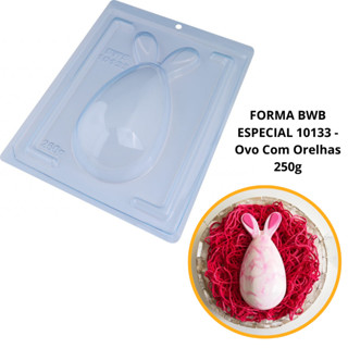 1~4 Forma BWB Com Silicone (3 partes) Para Chocolate Cód. 10133 - Ovo com orelhas 250g. Páscoa em Oferta na Shopee