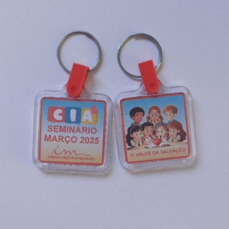 kit 5 Chaveiros Personalizados - Evento CIAs Seminário 2025 | Igreja Cristã Maranata cias março o valor da salvação ICM