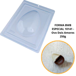 1~4 Forma BWB Com Silicone (3 partes) Chocolate Cód. 10141 - Ovo de colher dois amores 250g. Páscoa
