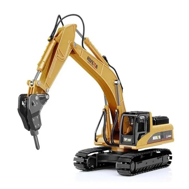 Miniatura Escavadeira De Perfuração Broca Drill Huina Toys  (DRILL EXCAVATOR) -  escala - 1/50 - item novo
