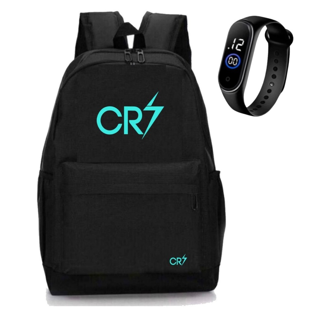 Mochila Escolar Universitária Academia Futebol Espaçosa Com Alça Reforçada + Relógio Digital em Oferta na Shopee