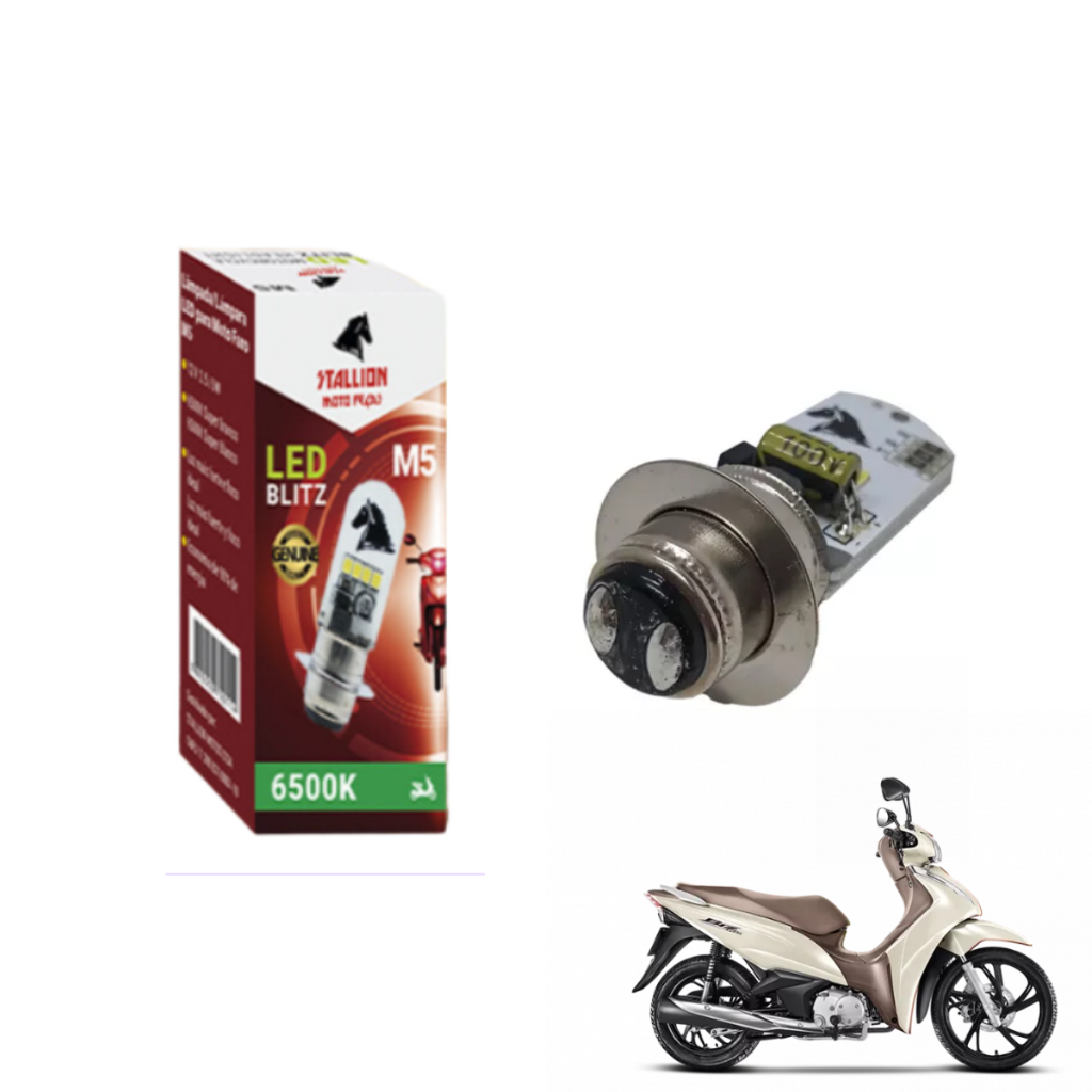 Lampada Farol Led Cavalinho M5 H6 6500k Para Honda Biz 100 2001 em Oferta na Shopee