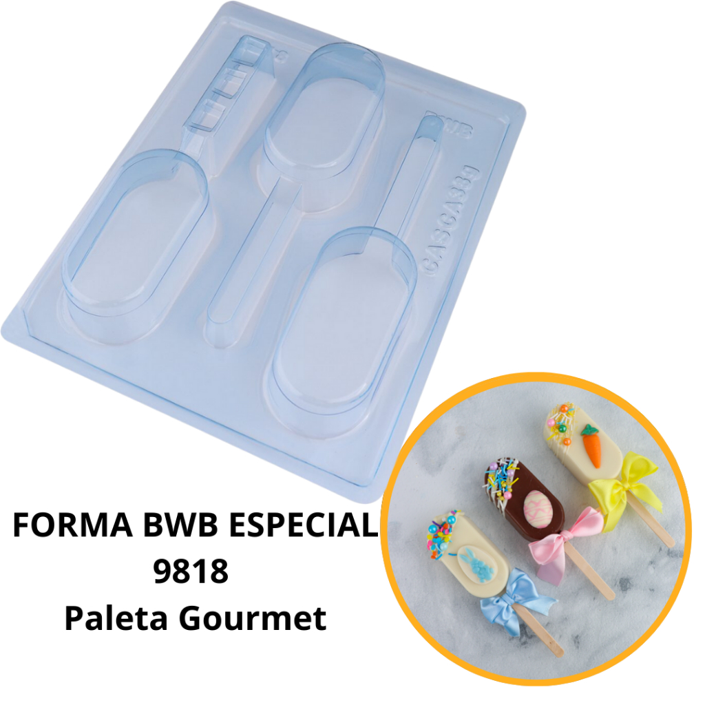 1~4 Forma silicone bwb p/chocolate (3partes) cod 9818 - Paleta Gourmet 100g (CHOCO) em Oferta na Shopee