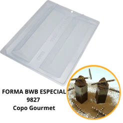 1~4 Forma silicone bwb p/chocolate (3partes) cod 9827 - Copo Gourmet 120g (CHOCO)