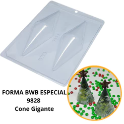 1~4 Forma Para Chocolate Bwb Com Silicone (3 Partes) 9828 - Cone Gigante 100g (CHOCO)