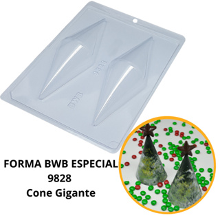 1~4 Forma Para Chocolate Bwb Com Silicone (3 Partes) 9828 - Cone Gigante 100g (CHOCO) em Oferta na Shopee