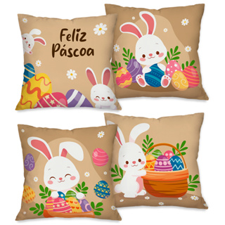 KIT COM 04 CAPAS PARA ALMOFADAS DECORAÇÃO PÁSCOA 45X45 em Oferta na Shopee