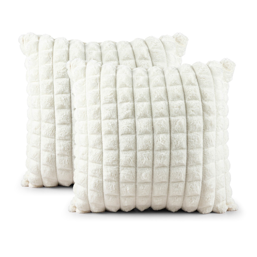 Kit 2 Capas para Almofadas 45cmx45cm Aveludadas em Pelucia Soft Decorativa com zíper