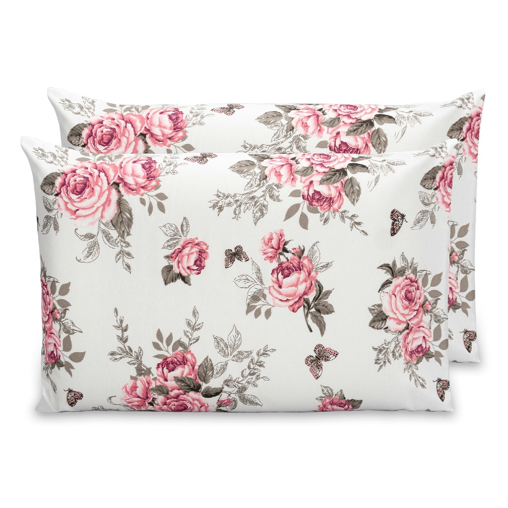 Kit 2 Fronhas Par 70x50 Ziper Percal 180 Fios Estampada Decorativa em Oferta na Shopee