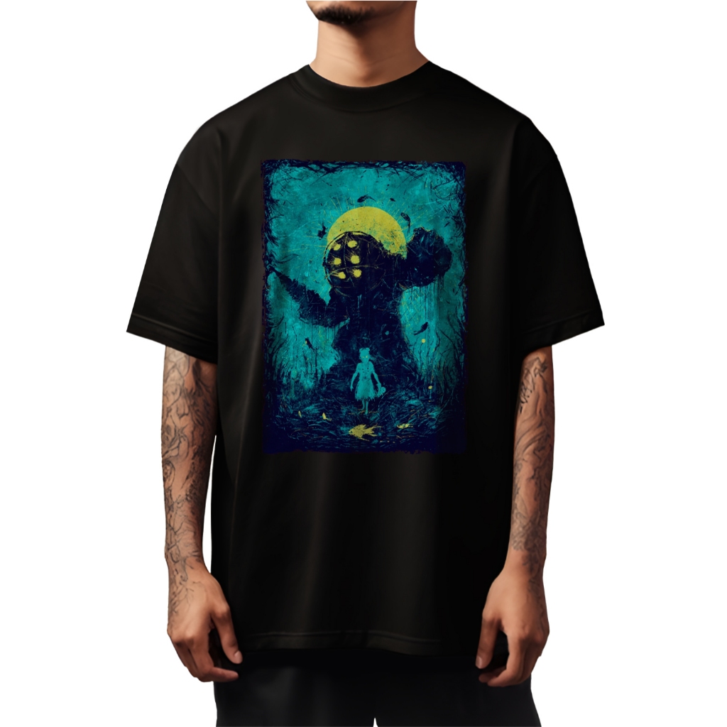 Camiseta Oversized Bioshock Gola Fechada Streetwear - 160