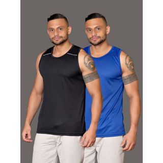 Kit 2 Regatas Fit Masculinas Dry Fit Barata Esportivas em Oferta na Shopee