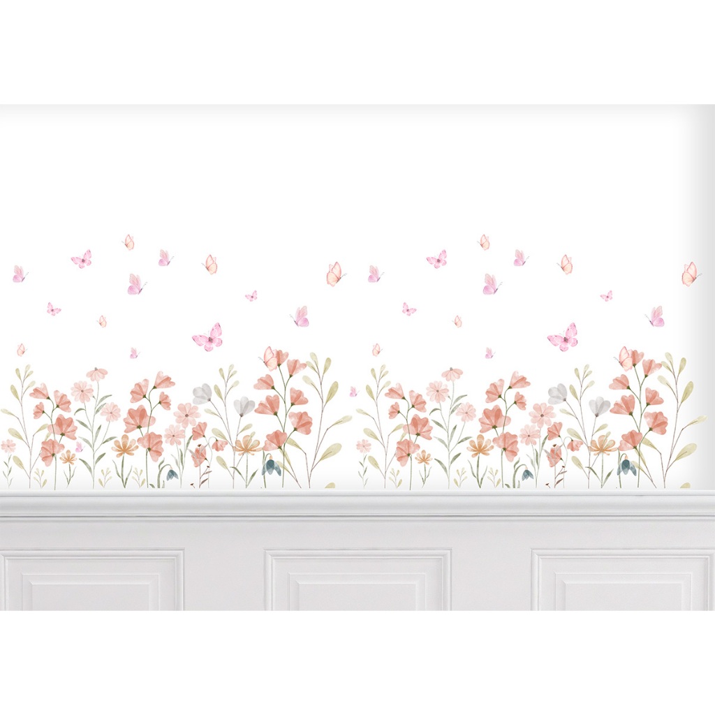 Adesivo De Parede Em Recorte Sem Fundo Flores Floral Raminhos Rose Jardim Encantado Quarto Menina em Oferta na Shopee