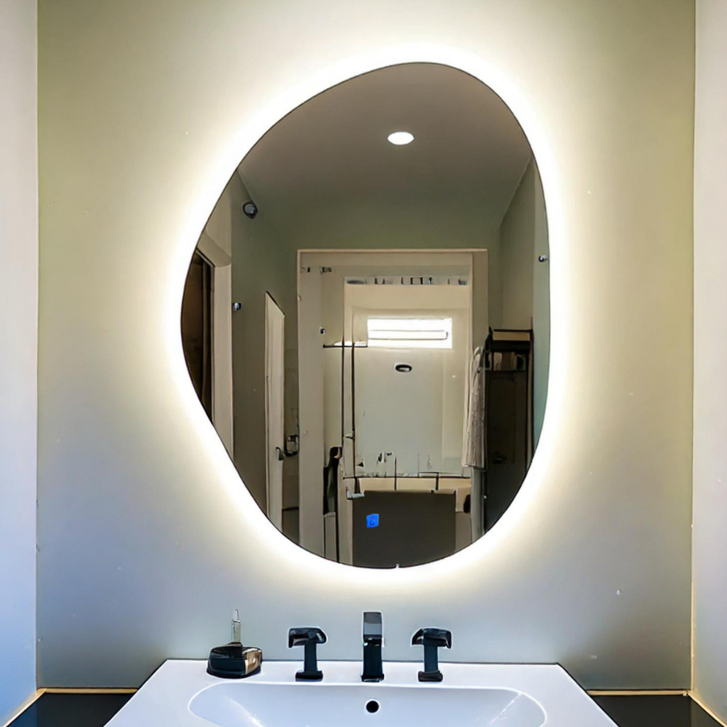 Espelho Orgânico com iluminação em led e sensor touch screem 104,0 x 80,0 cm