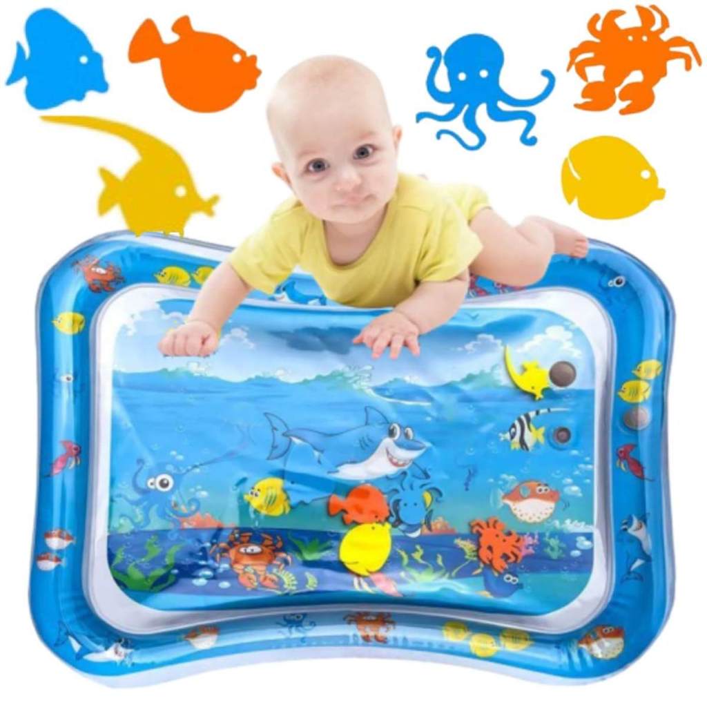 Tapete Infantil Água Bebê Inflável Brinquedo Atividades Sensorial Almofada Menino e Menina