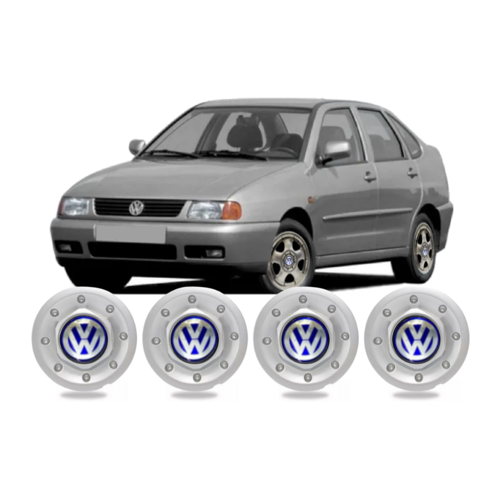 Kit 4pçs Calota Centro P/ Roda Polo Classic 1994 1995 1996 1997 1998 1999 2000