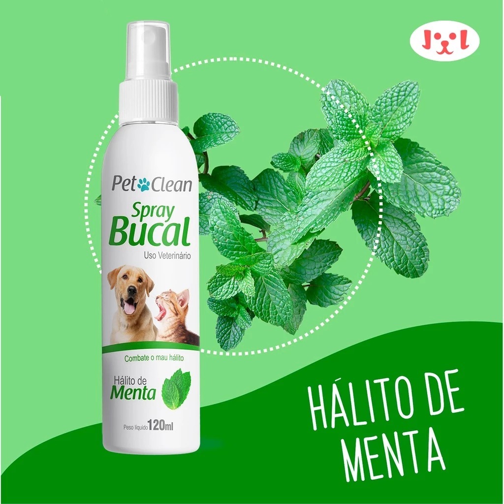 Spray Bucal Menta Para Vet Cachorro Gato Pet Clean 120 Ml