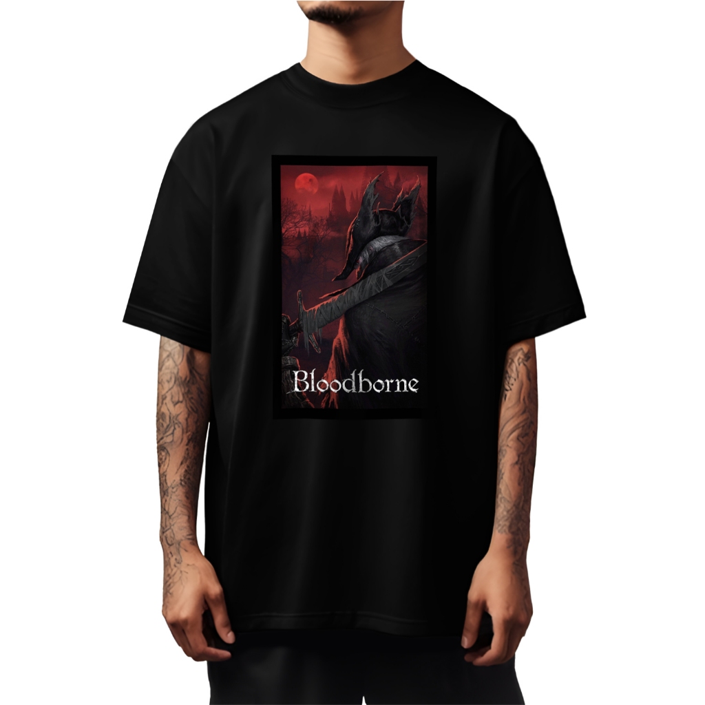Camiseta Oversized Bloodborne Gola Fechada Camisa Masculino Estampada Streetwear - 185